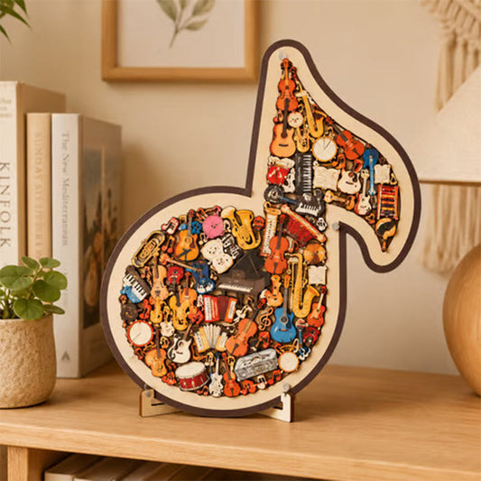 📢📢40% OFF !! ⏰Wooden Musical Note Jigsaw Puzzle🎶🧩