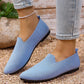 Women's Pointed Toe Knitted Flat Shoes Slip-On Loafers