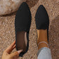 Women's Pointed Toe Knitted Flat Shoes Slip-On Loafers
