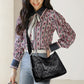 📢📢40% OFF !! ⏰ Women’s PU Leather Crossbody Bag – Checkerboard, Multi-Compartment, Adjustable 🌸