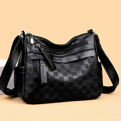 👜 LIMITED-TIME 50% OFF! ✨ Women’s PU Leather Crossbody Bag – Checkerboard, Multi-Compartment, Adjustable 🌸