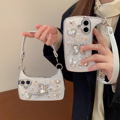 📢📢30% OFF !! ⏰3D Butterfly Handbag Phone Case with Strap