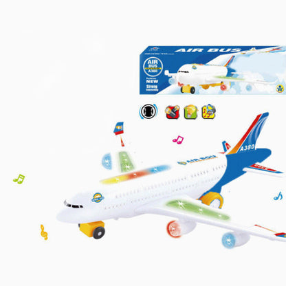📢📢50% OFF !! ⏰ Electric Toy Plane with Sound & Lights – Auto-Bounce, Realistic, Fun 💫
