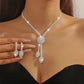 📢FLASH SALE !📢40% OFF !! ⏰Women's Zircon Flower Necklace Earrings Set