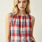 📢📢40% OFF !! ⏰Women's Plaid Tie-Shoulder Sleeveless Top