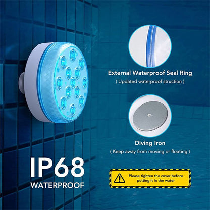 📢📢40% OFF !! ⏰ Submersible LED Pool Lights (RF Remote Control)