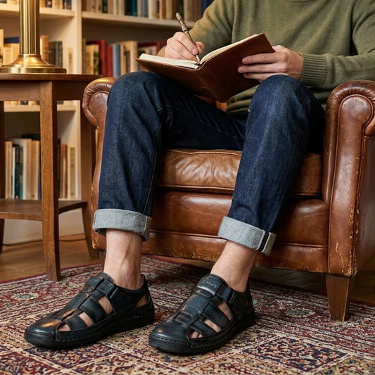 📢📢30% OFF !! ⏰Men's Breathable Closed-Toe Beach Sandals