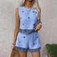 📢📢30% OFF !! ⏰Women's Bohemian Print Sleeveless Top & Shorts Set