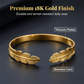 📢📢40% OFF !! ⏰18K Gold Plated Leaf Open Cuff Bracelet | Adjustable Stainless Steel Nature Bangle for Women