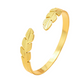 📢📢40% OFF !! ⏰18K Gold Plated Leaf Open Cuff Bracelet | Adjustable Stainless Steel Nature Bangle for Women