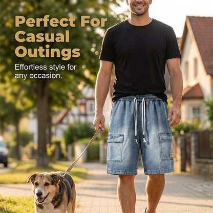📢📢40% OFF !! ⏰Men‘s High Street Loose Denim Shorts