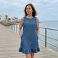 📢📢40% OFF !! ⏰Women's Sleeveless Denim Ruffle Hem Dress