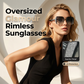 📢📢40% OFF !! ⏰ Rimless Oversized Square Sunglasses – Gradient Lens, Glitter Details, UV Protection ✨