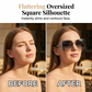 📢📢40% OFF !! ⏰ Rimless Oversized Square Sunglasses – Gradient Lens, Glitter Details, UV Protection ✨
