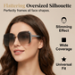 📢📢40% OFF !! ⏰ Rimless Oversized Square Sunglasses – Gradient Lens, Glitter Details, UV Protection ✨
