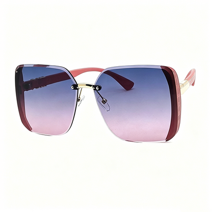 📢📢40% OFF !! ⏰ Rimless Oversized Square Sunglasses – Gradient Lens, Glitter Details, UV Protection ✨