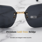 📢📢40% OFF !! ⏰ Rimless Oversized Square Sunglasses – Gradient Lens, Glitter Details, UV Protection ✨