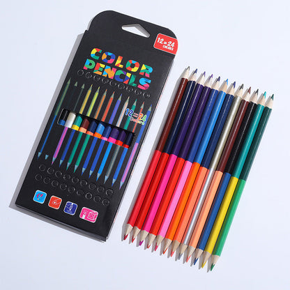 24 Colors Dual-Ended Colored Pencils Set