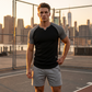 📢📢50% OFF !! ⏰Men's V-Notch Raglan Sleeve Athletic T-Shirt