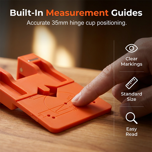 📢📢50% OFF !! ⏰ Cabinet Door Hinge Drilling Guide – Magnetic Clamp, Precise Alignment, 35mm 🪚