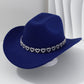 📢📢30% OFF !! ⏰Women's Rhinestone Heart Cowboy Hat Elegant French Jazz Fedora