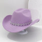 📢📢30% OFF !! ⏰Women's Rhinestone Heart Cowboy Hat Elegant French Jazz Fedora