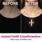 Women's Colorful Zircon Cross Pendant Necklace