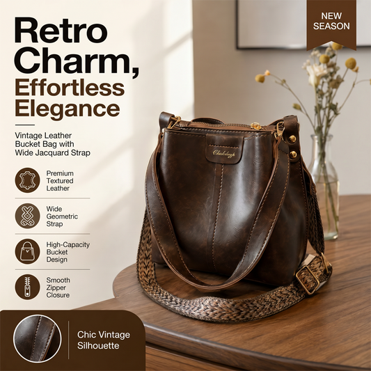 📢📢40% OFF !! ⏰Women's Vintage Large-Capacity Shoulder Bucket Bag