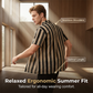 📢📢40% OFF !! ⏰Men's Breathable Vertical Stripe Short Sleeve – Wavy Texture, Cuban Collar, Relaxed Fit ✨
