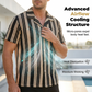 📢📢40% OFF !! ⏰Men's Breathable Vertical Stripe Short Sleeve – Wavy Texture, Cuban Collar, Relaxed Fit ✨