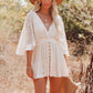 📢📢40% OFF !! ⏰Women's Lace Crochet Romper Dress with Built-in Shorts