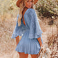📢📢40% OFF !! ⏰Women's Lace Crochet Romper Dress with Built-in Shorts