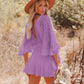 📢📢40% OFF !! ⏰Women's Lace Crochet Romper Dress with Built-in Shorts