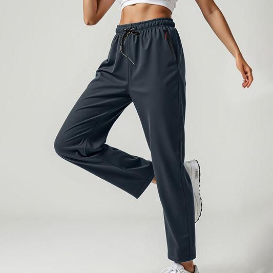 📢📢40% OFF !! ⏰ Women's Lightweight High-Waist Athletic Trousers – Zip Pockets, Straight Leg & Breathable – Perfect for Gym, Running & Everyday Wear ✨