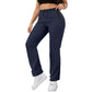 📢📢40% OFF !! ⏰ Women's Lightweight High-Waist Athletic Trousers – Zip Pockets, Straight Leg & Breathable – Perfect for Gym, Running & Everyday Wear ✨