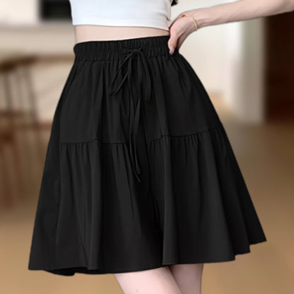 📢📢40% OFF !! ⏰Women High Waist Skirt Pants Wide Leg Ruffle Culottes