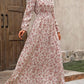 📢📢40% OFF !! ⏰LUNE Ladies' Vacation Style Ditsy Floral Print Waist-Cinching Maxi Dress