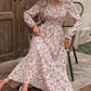 📢📢40% OFF !! ⏰LUNE Ladies' Vacation Style Ditsy Floral Print Waist-Cinching Maxi Dress
