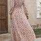 📢📢40% OFF !! ⏰LUNE Ladies' Vacation Style Ditsy Floral Print Waist-Cinching Maxi Dress