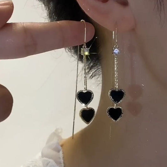 📢📢33% OFF !! ⏰Women’s Elegant Double Heart Tassel Earrings