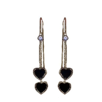 📢📢50% OFF !! ⏰Women’s Elegant Double Heart Tassel Earrings