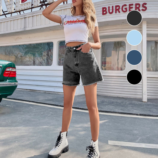 📢📢40% OFF !! ⏰Women's Classic Solid Color High-Waist Shorts