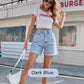 Women's Classic Solid Color High-Waist Shorts