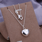 📢📢33% OFF !! ⏰Silver Plated Chubby Heart Pendant Necklace