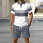 📢📢40% OFF !! ⏰Men's Two-Piece Shirt and Shorts Set – Digital Print, Athletic Fit, Wrinkle Resistant ✨