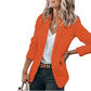 Women's Solid Color Lapel Blazer Jacket