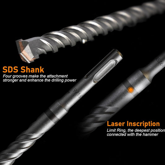 📢📢40% OFF !! ⏰9-Piece SDS Plus Hammer Drill Bit Set