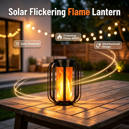 📢📢40% OFF !! ⏰ Solar Flickering Flame Lantern – Waterproof & auto-on – Realistic warm glow, perfect for patios, gardens or pathways – no wiring needed 🌙