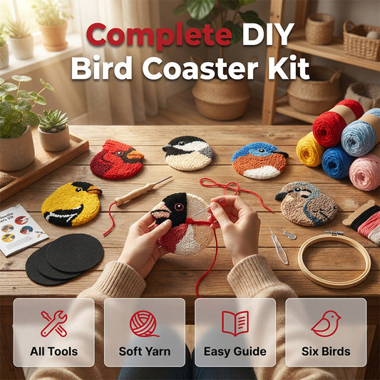 📢📢40% OFF !! ⏰Complete DIY Bird Coaster Kit (Not a finished product)☕🐦
