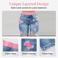 📢📢40% OFF !! ⏰Women’s Distressed Denim Shorts with Colorful Leggings Set